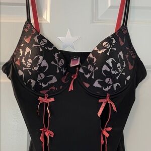 Dolls Kill Black and Red ☠️ Lingerie peek a boo 🕳️ Med🧿36B